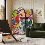 Ширма цветочный принт Colored Partition варинант исполнения - 3 | Loft Concept в Волгограде