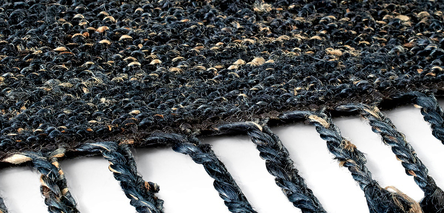 Ковер с бахромой Carpet blue 100% джут Ковер с бахромой Carpet blue 100% джут - Loft-Concept в Волгограде