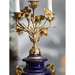 Подсвечник из темно-синего фарфора с бронзовыми элементами и цветами Eden Garden варинант исполнения - 5 | Loft Concept в Волгограде