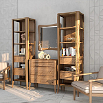 Витрина левая из массива дуба с 5-ю полками и 2-мя ящиками Tasteful Furniture варинант исполнения - 3 | Loft Concept в Волгограде