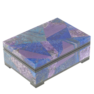 Шкатулка из натурального камня лазурит и чароит Stone Casket