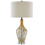 Настольная лампа с тканевым абажуром в форме цилиндра Thin Neck варинант исполнения - 2 | Loft Concept в Волгограде