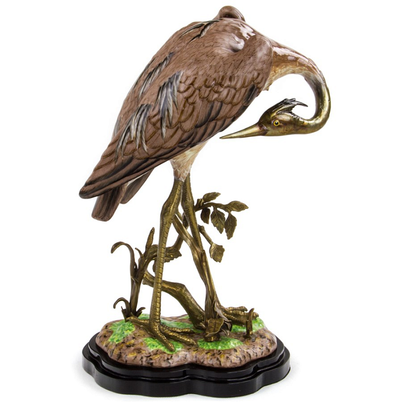 Статуэтка Porcelain Heron Коричневый Бронза Статуэтка Porcelain Heron Коричневый Бронза в Волгограде | Loft Concept