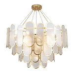 Люстра с многослойным эффектом из овальных элементов из непрозрачного стекла Conformation варинант исполнения - 4 | Loft Concept в Волгограде