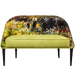 Диван двухместный из натурального бука с цветочным принтом Impressionism in Art варинант исполнения - 1 | Loft Concept в Волгограде