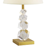 Настольная лампа с абажуром и основанием из хрусталя Neri Crystal Cubes Brass Table Lamp варинант исполнения - 2 | Loft Concept в Волгограде