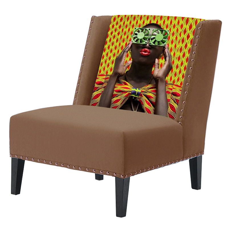 FUN Armchair Disco Beige Дизайнерское кресло с цветным принтом Бежевый FUN Armchair Disco Beige Дизайнерское кресло с цветным принтом Бежевый в Волгограде | Loft Concept