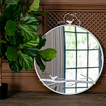 Зеркало настенное в раме белого цвета с декором птица на ветке Mirror Portal варинант исполнения - 2 | Loft Concept в Волгограде