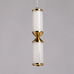 Подвесной светильник с двумя белыми рифлеными цилиндрическими плафонами Golden Swirl варинант исполнения - 4 | Loft Concept в Волгограде