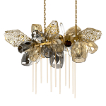 Люстра подвесная с 22-мя гранёными стеклянными плафонами с вертикальными подвесками Gilded Mirage  варинант исполнения - 7 | Loft Concept в Волгограде