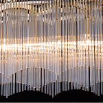 Люстра прямоугольная на цепях с прозрачными трубками и волнистым краем Nembus варинант исполнения - 6 | Loft Concept в Волгограде
