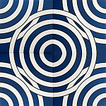 Дизайнерская плитка с узором Круги синяя варинант исполнения - 1 | Loft Concept в Волгограде