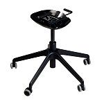 Стул с мягкой оранжевой обивкой из велюра и подъемно-поворотным механизмом на черных колесиках Harper Orange варинант исполнения - 5 | Loft Concept в Волгограде