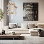 Люстра с плафонами из прозрачного и янтарного стекла в виде шаров и ромбов Gabriel Scott Luna варинант исполнения - 12 | Loft Concept в Волгограде