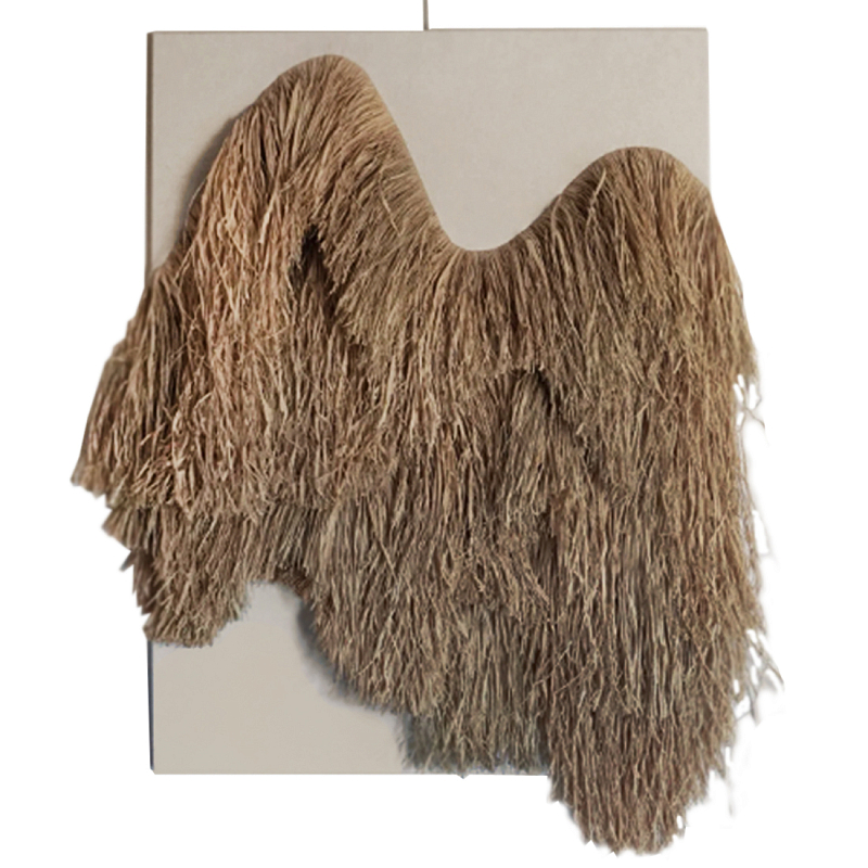 Декор настенный из соломы рафия CANVAS RAFFIA Decor Коричневый Бежевый в Волгограде | Loft Concept 