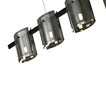 Подвесной светильник светодиодный с 5-ю цилиндрическими плафонами светло-серого цвета из стекла и стали Andrea Сhandelier Grey варинант исполнения - 2 | Loft Concept в Волгограде