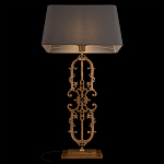 Настольная лампа на ажурном чугунном основании с тканевым серым абажуром Openwork Lamp варинант исполнения - 4 | Loft Concept в Волгограде