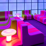 Дизайнерский кофейный стол на круглых ножках Poltronova T02 Pink Coffee Table варинант исполнения - 15 | Loft Concept в Волгограде