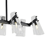 Люстра светодиодная с 8-ю прозрачными плафонами из акрила и стали Glass Cylinder Black варинант исполнения - 5 | Loft Concept в Волгограде