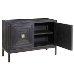 Тумба черная из дерева двухдверная Geometric Double Door Nightstand варинант исполнения - 1 | Loft Concept в Волгограде