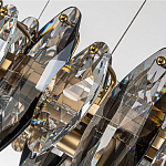 Люстра подвесная с овальными подвесками из стекла дымчатого цвета Harlow Crystal Round варинант исполнения - 5 | Loft Concept в Волгограде