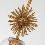 Подвесной светильник золотого цвета с колоколообразным стеклянным плафоном и декоративным элементом Elstead Lighting варинант исполнения - 5 | Loft Concept в Волгограде