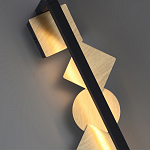 Бра вертикальное черного цвета с золотыми кругами и квадратами Gravyura варинант исполнения - 2 | Loft Concept в Волгограде