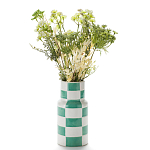 Ваза из фаянса Brighter than the Stars с шахматным принтом бирюзового цвета  варинант исполнения - 3 | Loft Concept в Волгограде