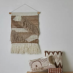 Панно из шерсти и хлопка с узором Beige Calista Cascade варинант исполнения - 5 | Loft Concept в Волгограде