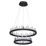 Люстра с двумя кольцами черного цвета с хрустальными элементами QUARTZ CRYSTAL варинант исполнения - 2 | Loft Concept в Волгограде