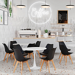 Стул с основой из пластика и мягким сиденьем Arvika Black варинант исполнения - 8 | Loft Concept в Волгограде