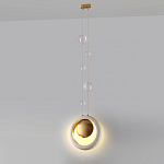 Подвесной светильник с бежевым текстурным кольцом и латунным шаром в центре Tactile  варинант исполнения - 5 | Loft Concept в Волгограде