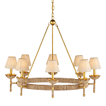 Люстра из кованого железа с отделкой плетеной веревкой и сусальным золотом Parisian Style варинант исполнения - 1 | Loft Concept в Волгограде