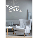 Люстра подвесная с двумя пересекающимися белыми светодиоидными кольцами Luke Lampco Tracer Lamp варинант исполнения - 10 | Loft Concept в Волгограде