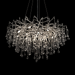 Люстра подвесная с прозрачными стеклянными подвесками в форме капель Диаметр 80 см Droplet Chandelier варинант исполнения - 8 | Loft Concept в Волгограде