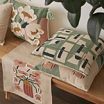 Подушка декоративная зеленого цвета с геометрическим рисунком Divine Abstractions варинант исполнения - 7 | Loft Concept в Волгограде