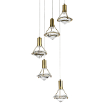 Каскадная люстра с плафонами в форме бриллианта Diamond Crystal Cascade Chandelier варинант исполнения - 3 | Loft Concept в Волгограде