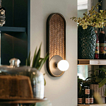 Бра с декором из плетеного бамбука Wicker Oval Lamp варинант исполнения - 4 | Loft Concept в Волгограде