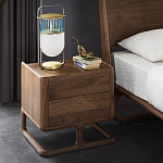 Прикроватный деревянный столик с 2-мя ящиками Moon Walnut Furniture варинант исполнения - 1 | Loft Concept в Волгограде