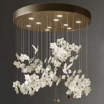 Люстра каскадная с белыми цветами и птицами Takeoff варинант исполнения - 1 | Loft Concept в Волгограде