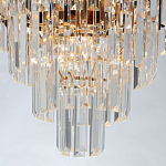 Люстра из черного металла с многоярусными подвесками из прозрачного хрусталя на золотой цепи Empire Black Chandelier Crystal варинант исполнения - 7 | Loft Concept в Волгограде