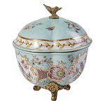 Шкатулка голубого цвета с цветочными орнаментами Blue Garden варинант исполнения - 2 | Loft Concept в Волгограде