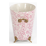 Кашпо из белого фарфора с розовым цветочным орнаментом Eden Garden варинант исполнения - 3 | Loft Concept в Волгограде