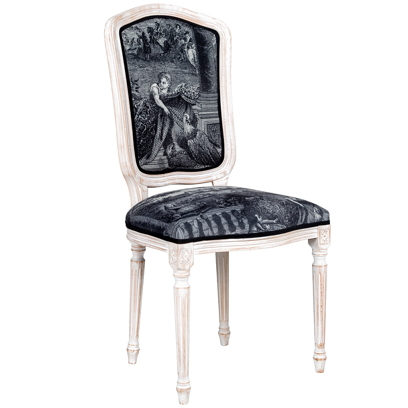Стул Chambord Stool Черно-белый Белый винтажная патина Стул Chambord Stool Черно-белый Белый винтажная патина в Волгограде | Loft Concept