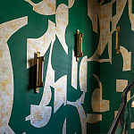 Обои ручная роспись в стиле Арт-деко Symphony Original colourway on Jade silk dupion варинант исполнения - 3 | Loft Concept в Волгограде