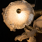 Люстра подвесная круглая с ветвистыми бронзовыми элементами и стеклянными рифлеными дисками Textured Glass Chandelier варинант исполнения - 5 | Loft Concept в Волгограде