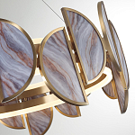 Люстра круглая с полукруглыми плафонами из искусственного алебастра в бронзовой оправе Marbella варинант исполнения - 4 | Loft Concept в Волгограде