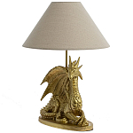 Настольная лампа с абажуром Дракон Golden Dragon Lamp Beige варинант исполнения - 1 | Loft Concept в Волгограде