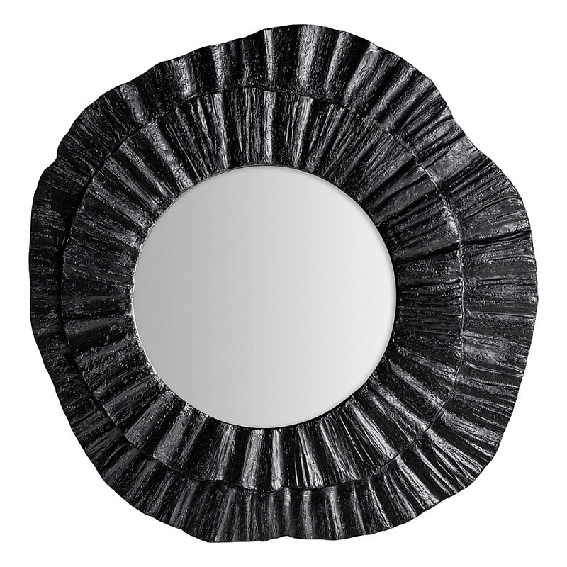 Зеркало в фактурной черной раме в современном стиле Black Maelstrom Черный в Волгограде | Loft Concept 