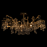 Потолочная люстра в виде ветвей деревьев золотого цвета с прозрачными подвесками-каплями Droplet Chandelier варинант исполнения - 2 | Loft Concept в Волгограде